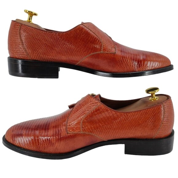 NEW Exotic Teju Lizard Monk Strap Loafers Mens 11.5 PALOMINO Dress Shoes Mexico - Picture 5 of 14